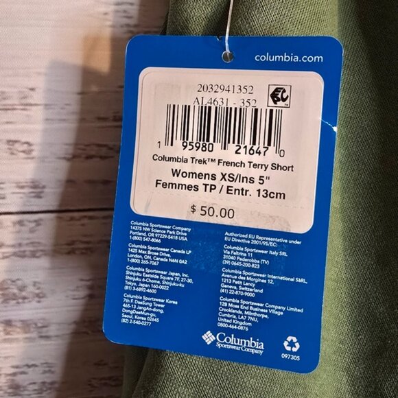 NWT Columbia Green Tek Womans Size XS Shorts - Picture 4 of 6